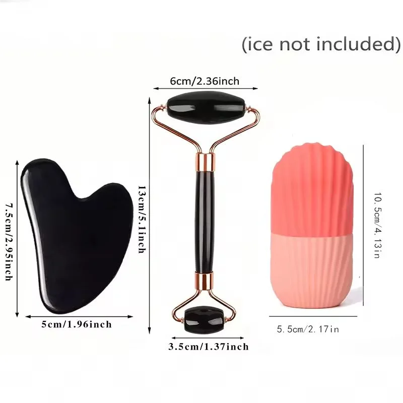 Ice Glow™ – Set 3-en-1 Anti-Rides (Roller + Gua Sha + Ice Therapy)